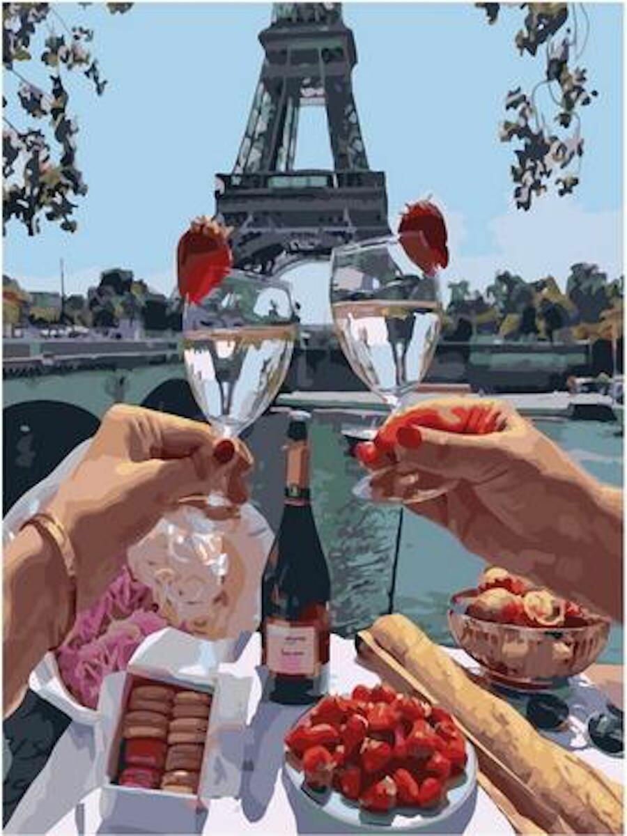 Картина по номерам Романтический ужин в Париже 40х50 см АртТойс