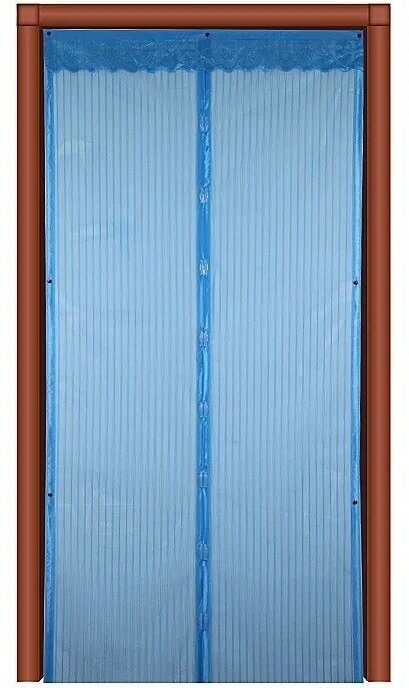 Дверная антимоскитная сетка на магнитах 120 х 210 см (Синяя)