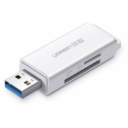 Карт-ридер Ugreen CM104 USB 3.0 to TF + SD Dual Card Reader White 40753