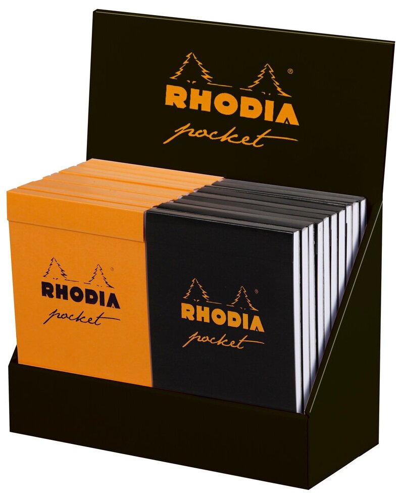 Карманный блокнот Rhodia Pocket Pad, 7,5х12, клетка, 80 г, черный