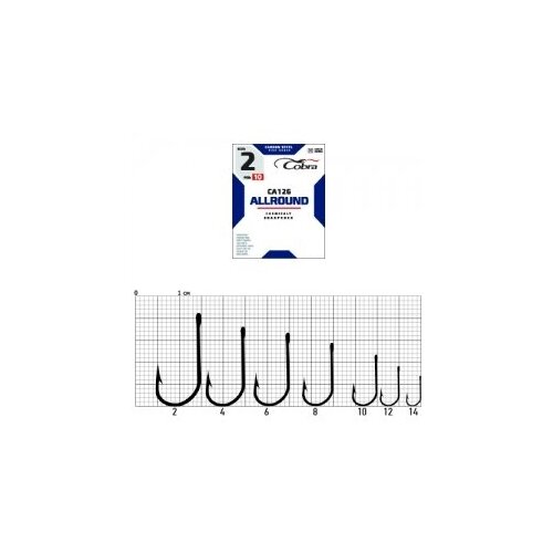 крючки cobra allround ca126 viking размер 6 10шт Крючки Cobra Allround CA126 (Viking), размер 6, 10шт.