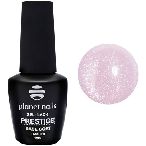 Planet nails Базовое покрытие Prestige Base Shimmer, flamingo, 10 мл