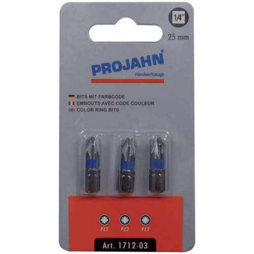 PROJAHN Набор бит PZ2 25мм 14 сталь S2 3 шт в упаковке 1712-03 309₽