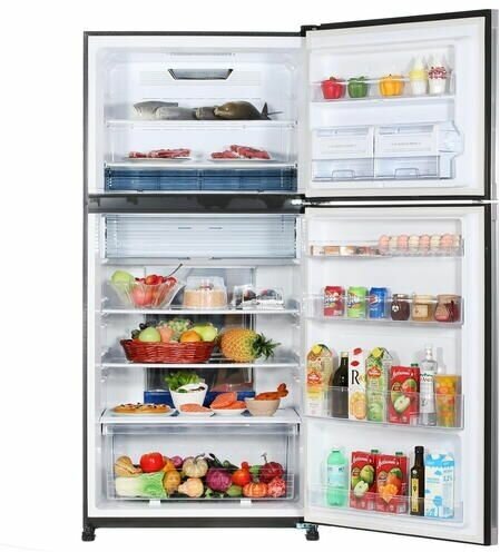 Холодильник с верхней морозильной камерой Широкий Sharp - фото №11
