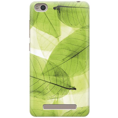 фото Cиликоновый чехол на xiaomi redmi 4a / сяоми редми 4а с принтом "зеленые листья" gosso