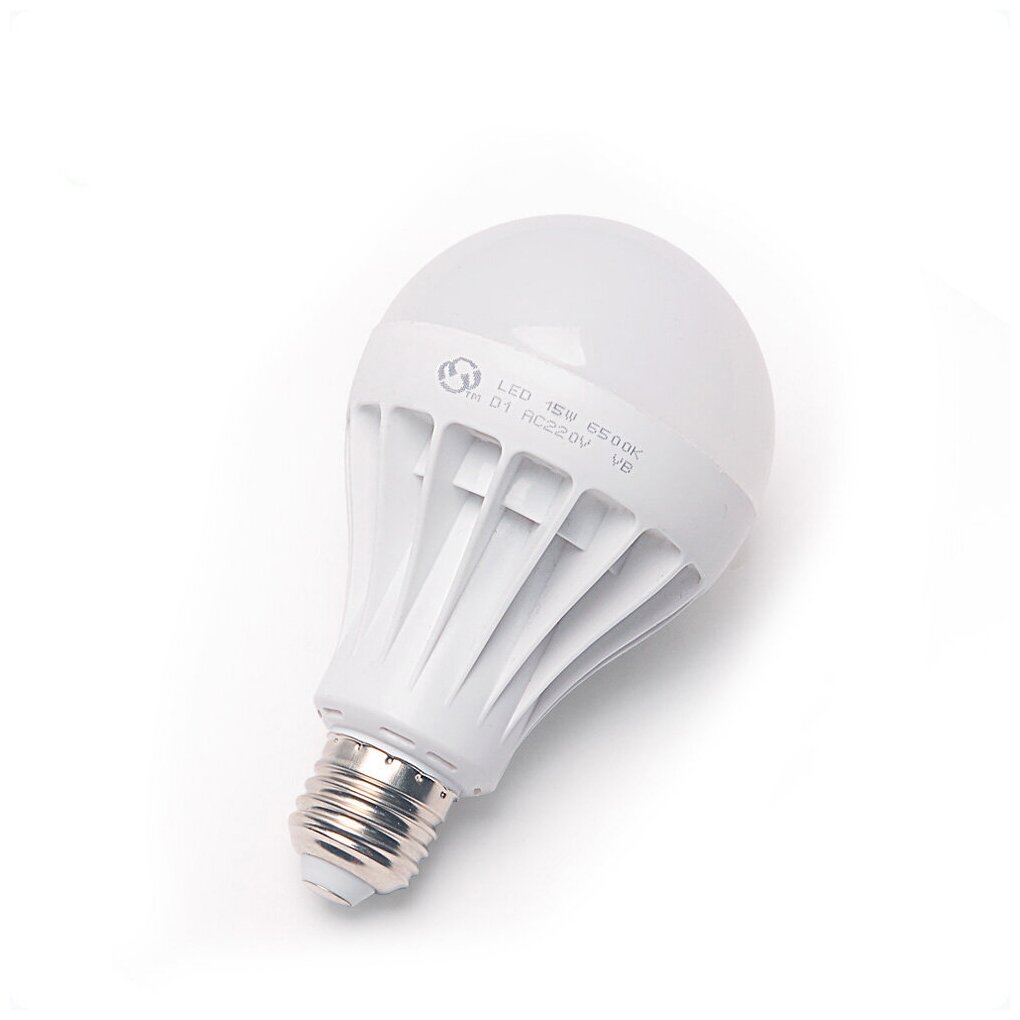 Лампа (LED), цоколь E27, 15Вт, эконом, цвет свечения дневной белый, комплект 10 штук