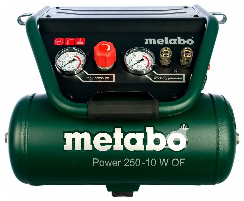 Компрессор безмасляный Metabo (601544000) Power 250-10 W OF 10 л 1,5 кВт - фотография № 3