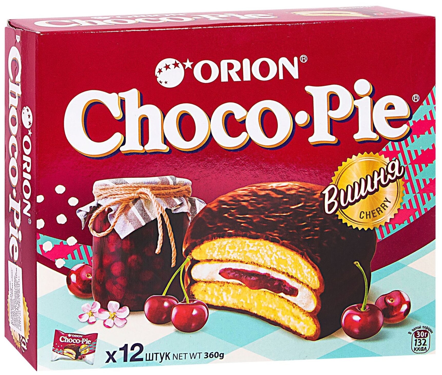 Orion Choco-Pie Cherry пирожное, 360 г - фотография № 1