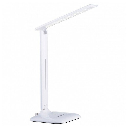 фото Настольная лампа офисная eglo, 1х2,9w, белый, размеры (мм)-150x150x550, 2700к, плафон - белый