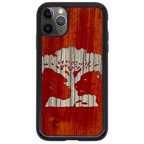 фото "чехол t&c для iphone 11 pro (айфон 11 про), silicone wooden case, wild series, магическое дерево (падук - арктический эбен)" timber & cases