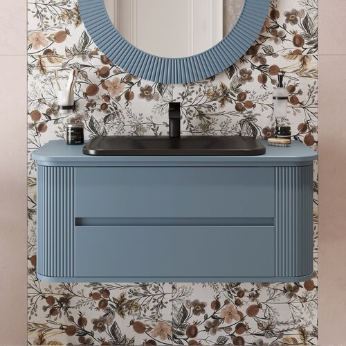 Тумба с раковиной Belinza Calvin 102 ледяная синева