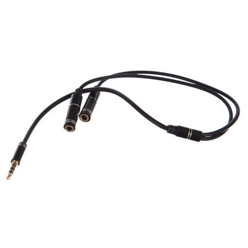 Кабель аудио Cablexpert CCAB-02-35MYHM-0.2MB. 3.5 джек 4pin(M)/2х 3.5 джек(F) наушники и микрофон, черный, 0.2м, блистер деннис с выдающийся ритейл