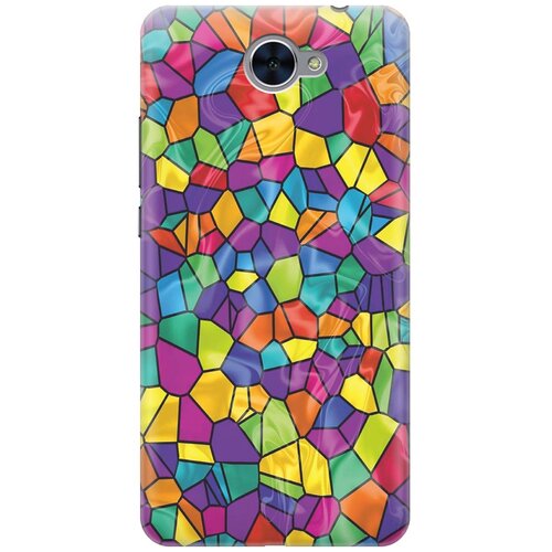 фото Cиликоновый чехол на huawei y7 2017 / хуавей у7 2017 с принтом "яркая мозаика" gosso