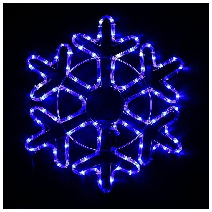 Фигура из дюралайта"Снежинка" 52х52 см, 96/16 Led, 220V, Синий-белый Luazon Lighting 2315080 .