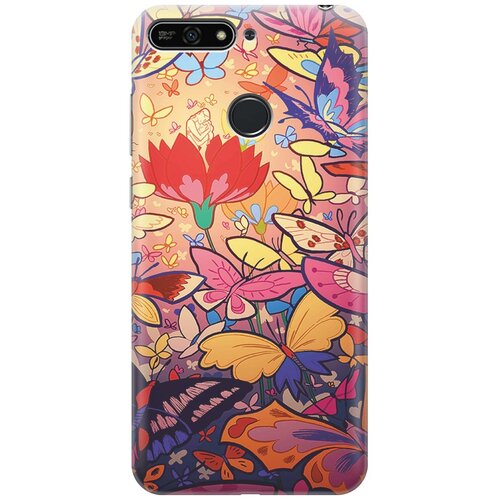 фото Re:paчехол - накладка artcolor для huawei y6 prime (2018) / honor 7c / honor 7a pro с принтом "красочный мир"