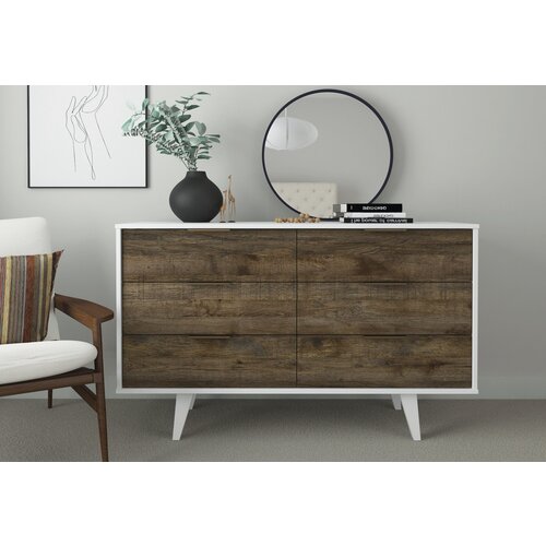 Комод Чикаго 6 ящ ШхГхВ 135х46x82 см цвет белыйдуб коми 17486₽