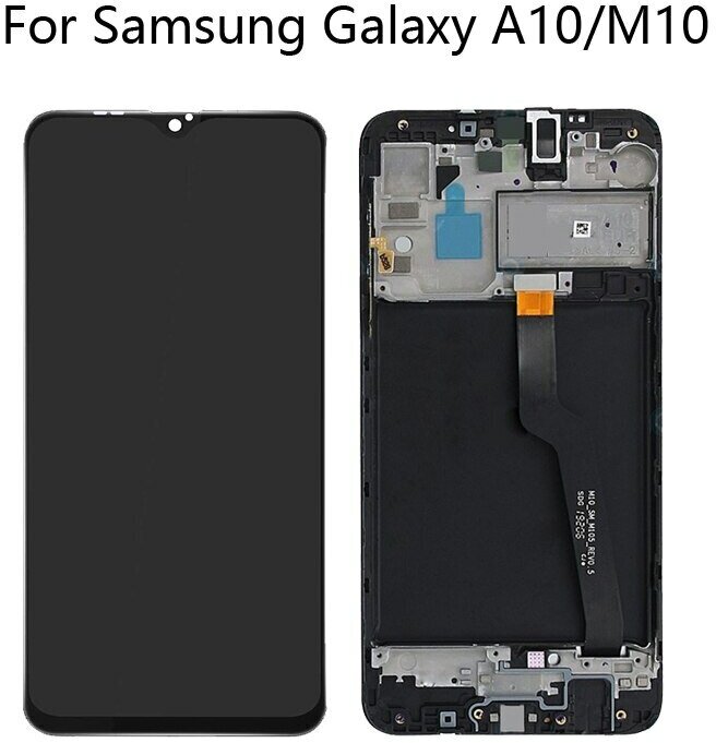 Дисплей в сборе с тачскрином для Samsung A105F (A10) (Черный) В рамке (100%LCD)