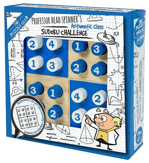 Головоломка Professor Puzzle Professor Head Spinners Arithmetic Class Sudoku Challenge синий/бежевый/белый