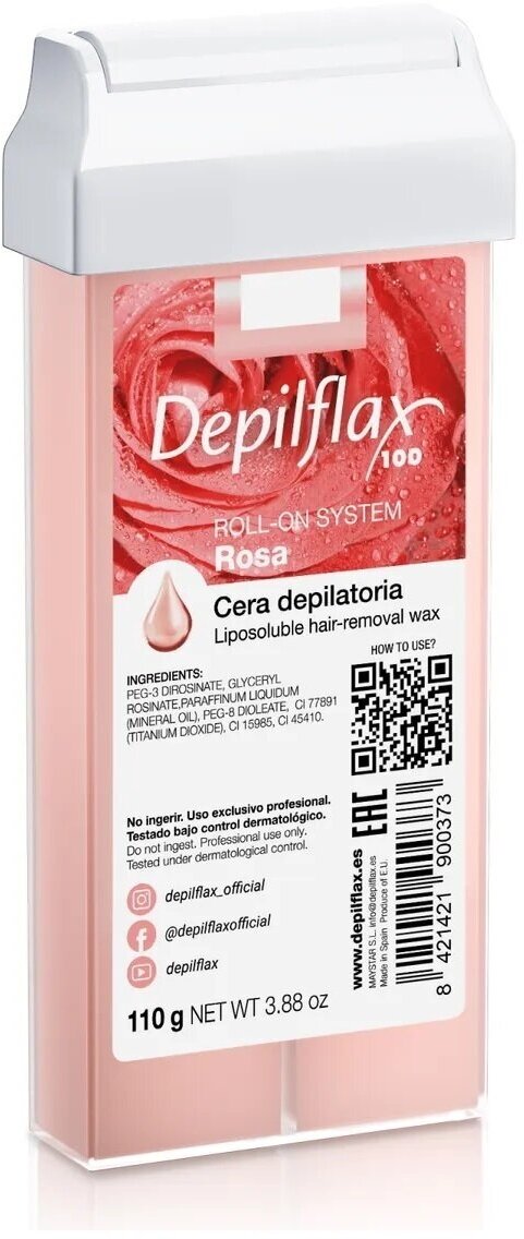 DepilFlax воск в картридже роза rosa розовый 110 г (Испания)