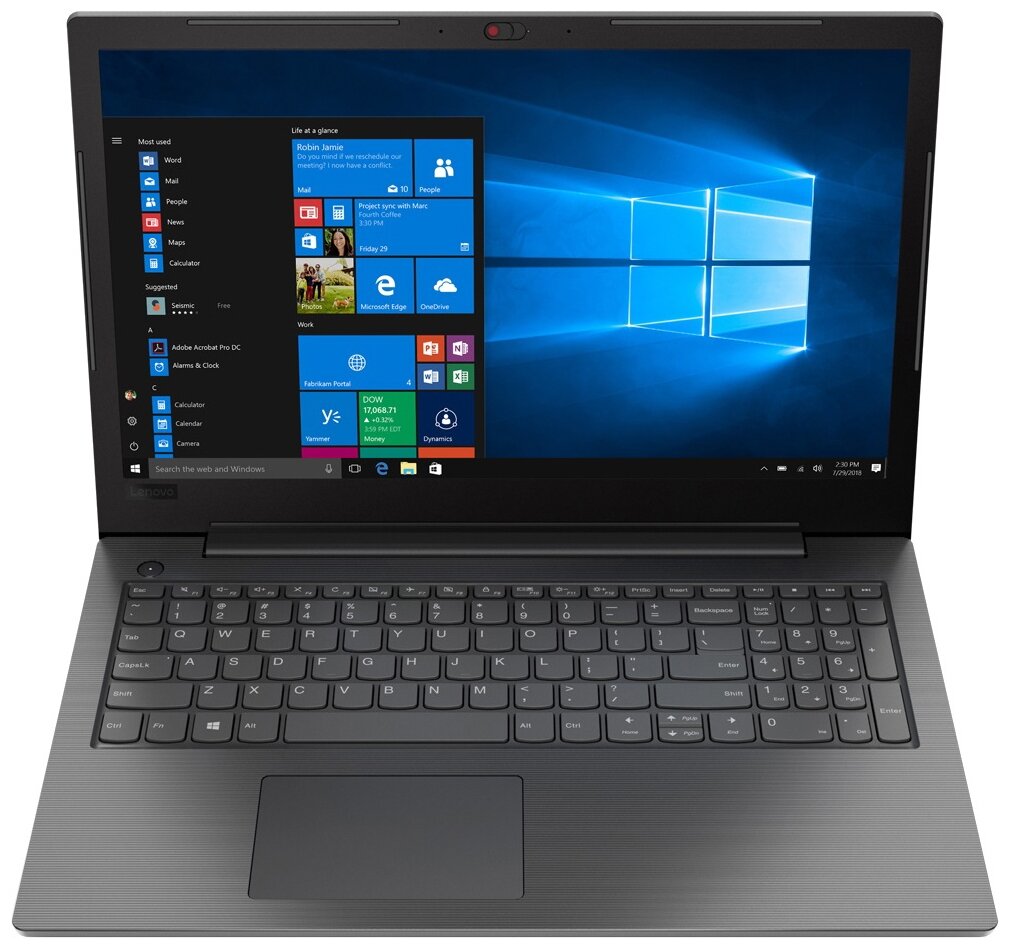 Ноутбук Lenovo V130-15IKB Intel Core i3 7020U 2300 MHz1561920x10804GB256GB SSDDVD-RWIntel UHD GraphicsWi-FiBluetoothDOS 81HN00XURU Grey