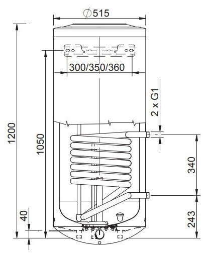 Бойлер косвенного нагрева настенный 150 л Stout (SWH-1210-050150) - фотография № 4