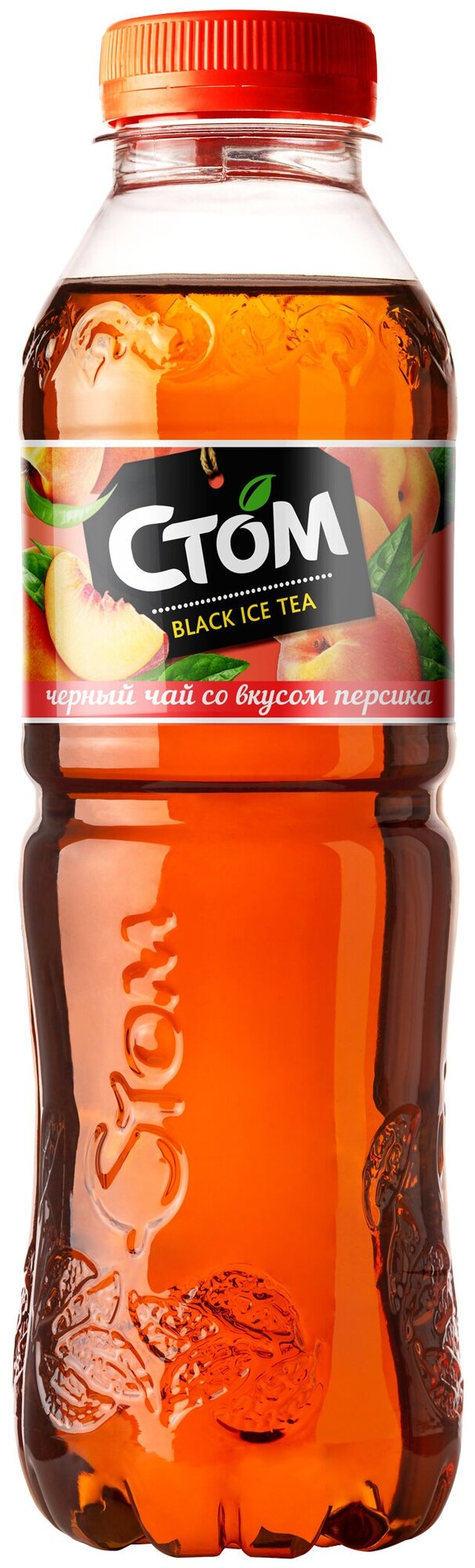 Холодный чай черный со вкусом Персика стом (12 шт) 0,5 л - фотография № 1