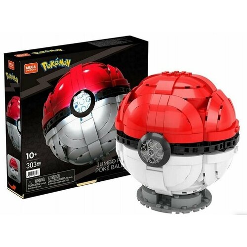 фото Конструктор покемон покетболл mattel mega construx pokemon jumbo poke ball, 303 элемента