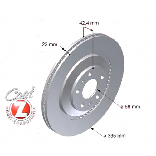 ZIMMERMANN 100.3338.20 (3D0615601 / 3D0615601C / 4E0615601L) диск тормозной (Комплект 2 штуки)