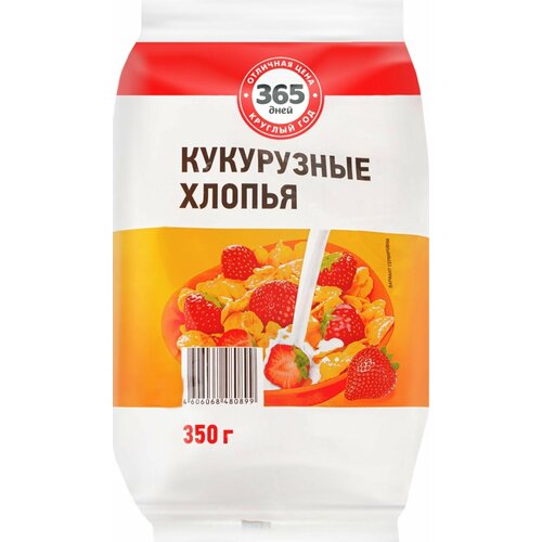 Хлопья кукурузные 365 дней глазированные, 350 г - 10 шт.