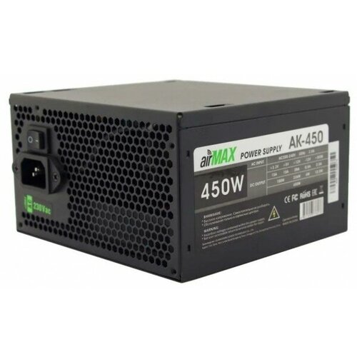 Блок питания AirMax AK-450W Блок питания 450W ATX (24+4+6пин, 120mm (SCP)(OVP)(OCP)(UVP)ATX 12V v.2.3)