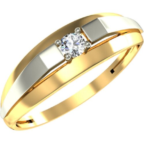 Кольцо SANIS, желтое золото, 585 проба, фианит, размер 16, золотой, желтый кольцо из золота 01 2540