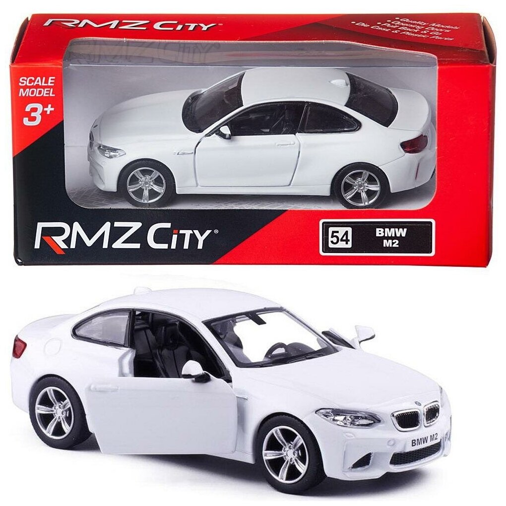 Машинка металлическая Uni-Fortune RMZ City серия 1:32 BMW M2 COUPE инерционная, цвет белый, двери открываются 554034-WH