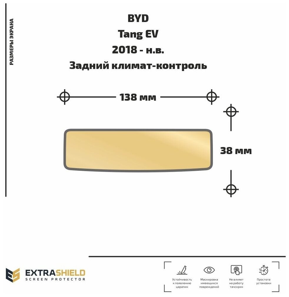 Защитная статическая пленка для заднего климат-контроля для BYDTang EV (глянцевая)