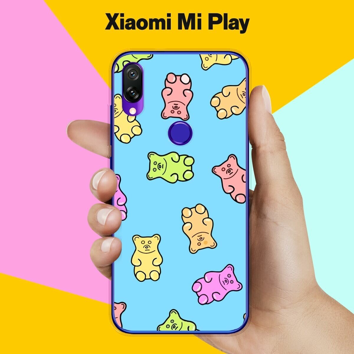 Силиконовый чехол на Xiaomi Mi Play Мишки / для Сяоми Ми Плей