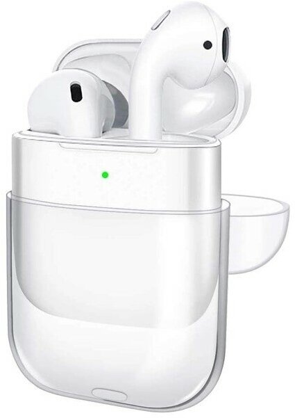 Чехол для наушников Apple AirPods 1/2 силиконовый мягкий, прозрачный