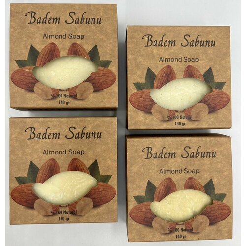 Dara Sabun Натуральное Турецкое мыло 4 шт. Миндаль питание, 140 гр, Дара сабун