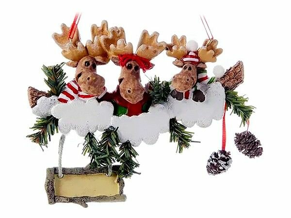 Семейная именная ёлочная игрушка полистоун, 13 см, Kurt S. Adler