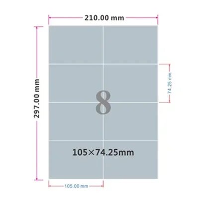 Матовая серебряная самоклеящаяся бумага для лазерной печати A4 10 pcs, 2