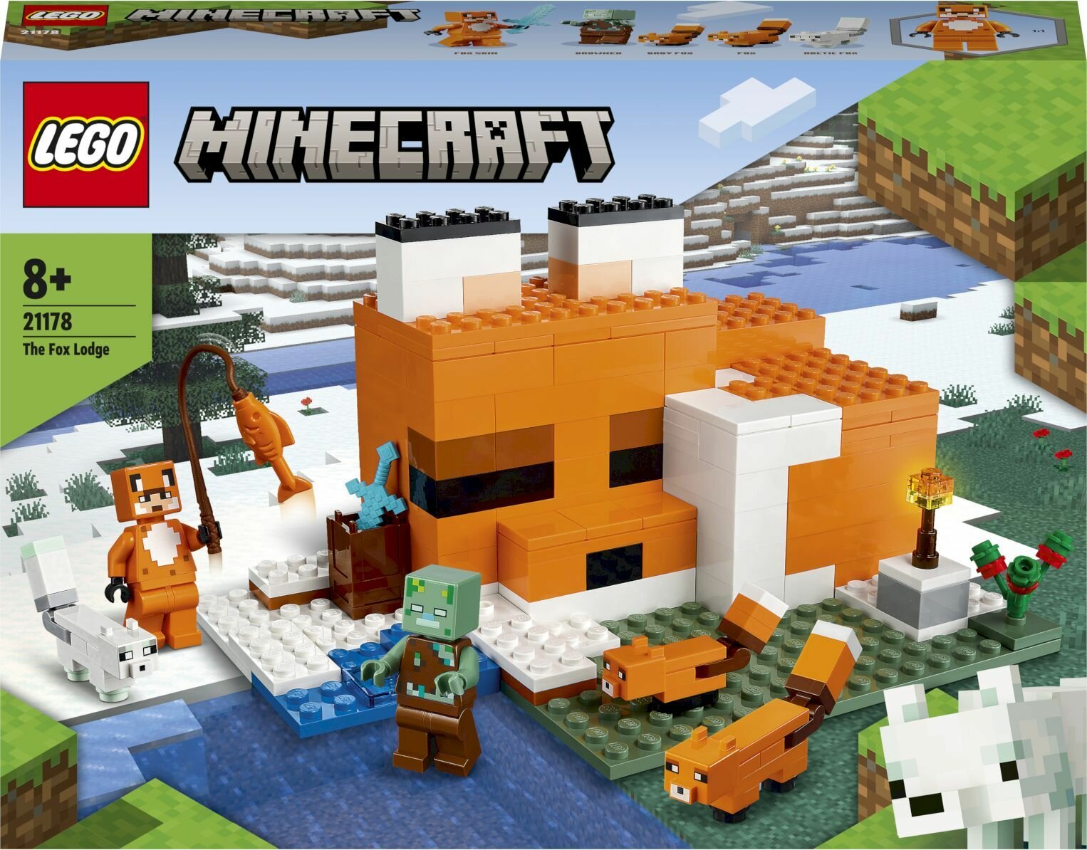 Конструктор LEGO Minecraft 21178 Лисья хижина, от 8 лет, 193 детали
