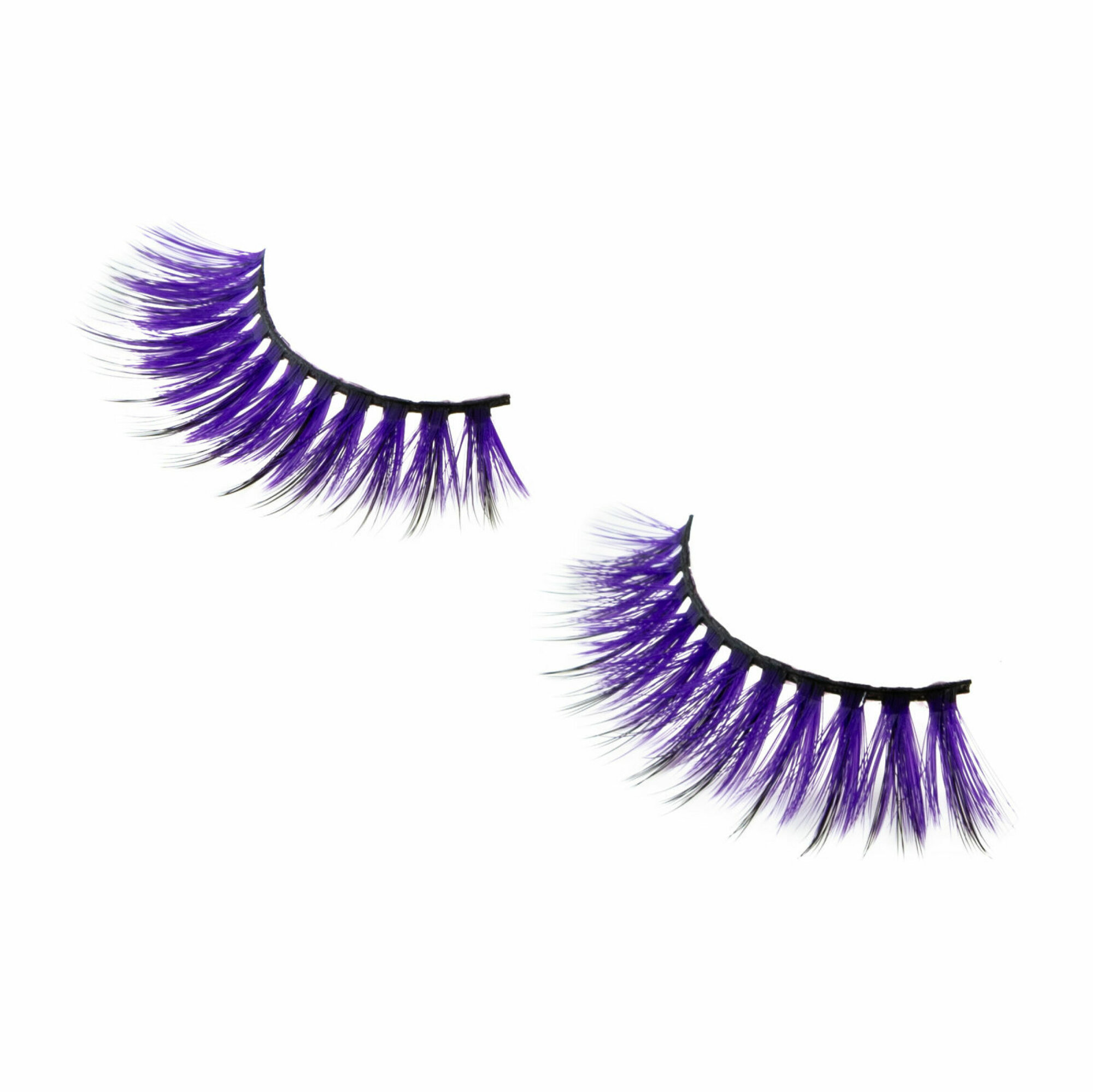 Реснички накладные LUKKY Fresh Lash цветные пушистые, цвет фиолетовый, клей в комплекте, кор. — фото 1