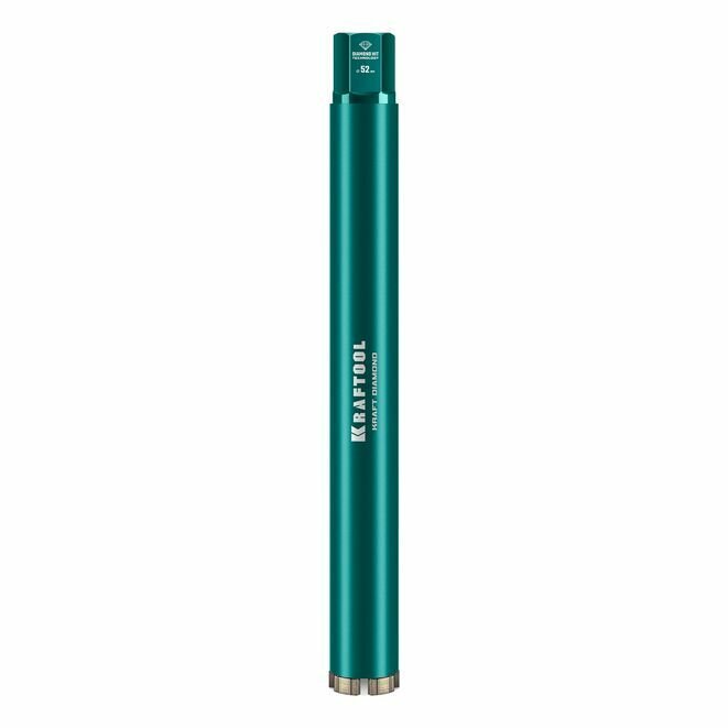 Алмазная коронка по железобетону KRAFTOOL 52mm, 450mm, 1 1/4", лазерная сварка сегментов