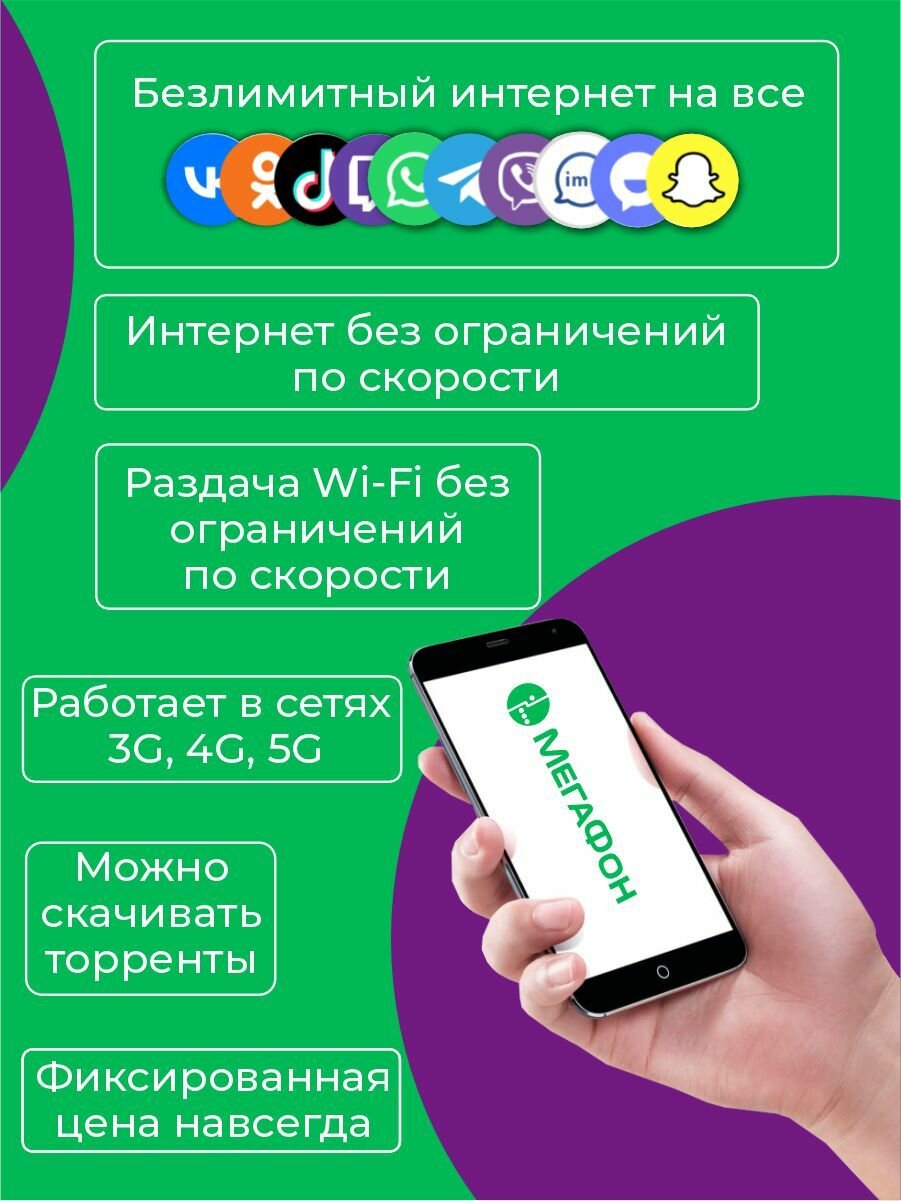 МегаФон. Абсолютный безлимитный интернет. 1500 рублей/ месяц