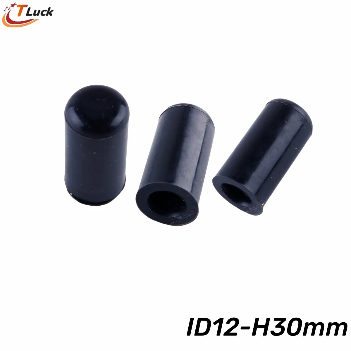 Силиконовые заглушки для труб ID12-H30mm Black, 3 шт.