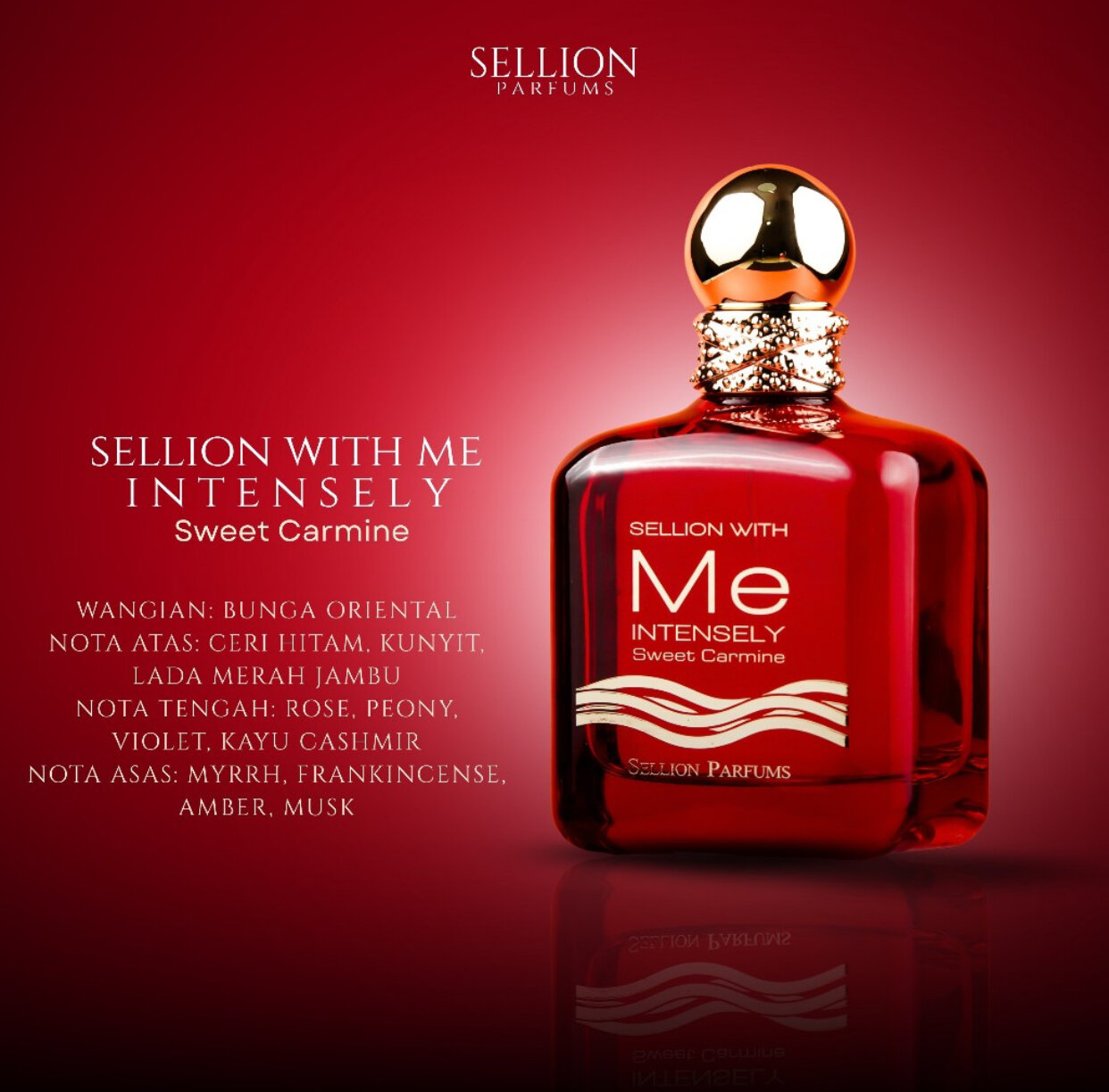 SELLION WITH Me INTENSELY, Сладкий кармин, Парфюмерная вода, роскошный и элегантный женский парфюм, 100 мл