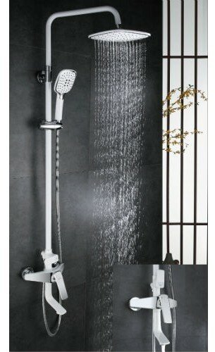 фото ROSE Душевая система R1336F белый с хромом