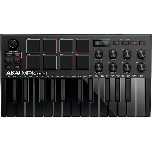 MIdi-клавиатура AKAI PRO MPK MINI MK3 B, с уменьшенными клавишами, цвет черный - Akai Professional