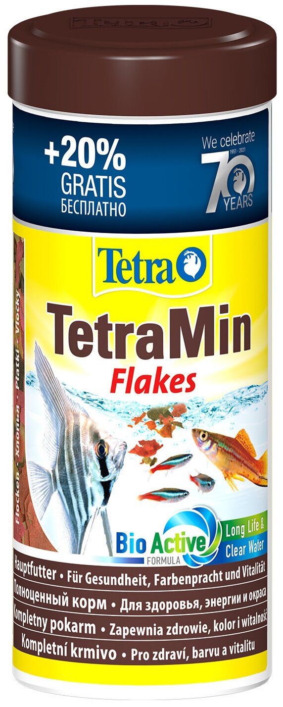 Корм Tetra TetraMin Flakes 300 мл, хлопья для всех видов рыб - фотография № 2