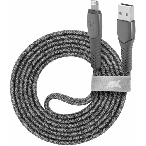 USB-кабель в нейлоновой оплетке RIVACASE PS6108 GR12 кабель USB-A / Lightning, 1,2 м, серый