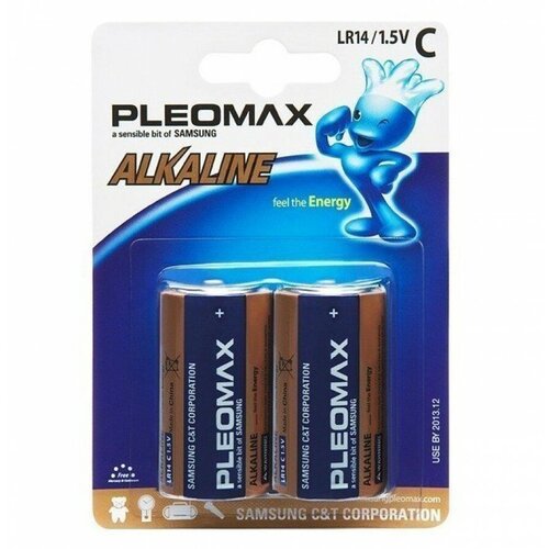 Батарейка C [ для Samsung] LR14 Pleomax (2-BL) (20/160) батарейка алкалиновая duracell lr14 mn1400 c 1 5v упаковка 2 шт lr14 mn1400 bl 2 duracell арт lr14 mn1400 bl 2