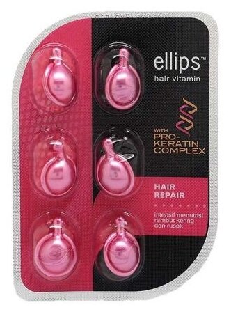 Ellips Hair Vitamin масло Pro-Keratin Complex Hair Repair для восстановления сильно поврежденных волос, 6 мл, 6 шт., ампулы